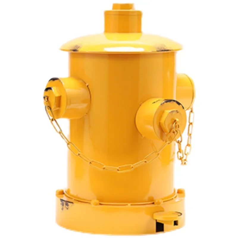 

Retro wrought iron industrial wind creative personalized fire hydrant large with cover foot stepping metal trash can living room
