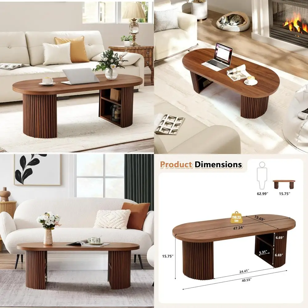 โต๊ะกาแฟทรงรีสไตล์ฟาร์มเฮาส์ยุคกลางศตวรรษ, ของตกแต่งห้องนั่งเล่นสไตล์โบโฮชิค 47 ชิ้น