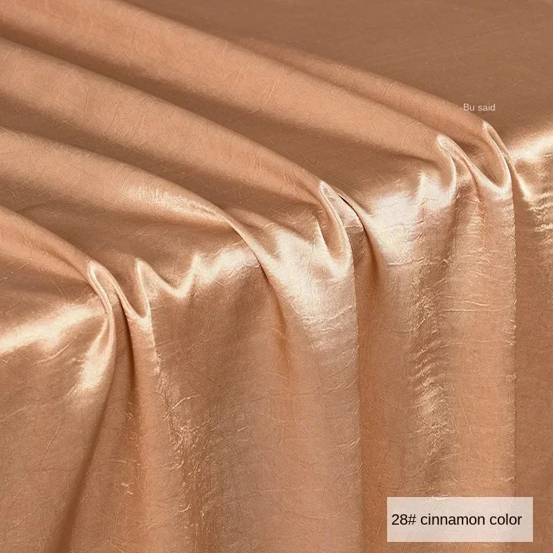 Acetic Acid Satin Fabric Pleated Silk Smooth Drape Dress Shirt Wholesale Cloth Diy Sewing Meters Pure Polyester Material