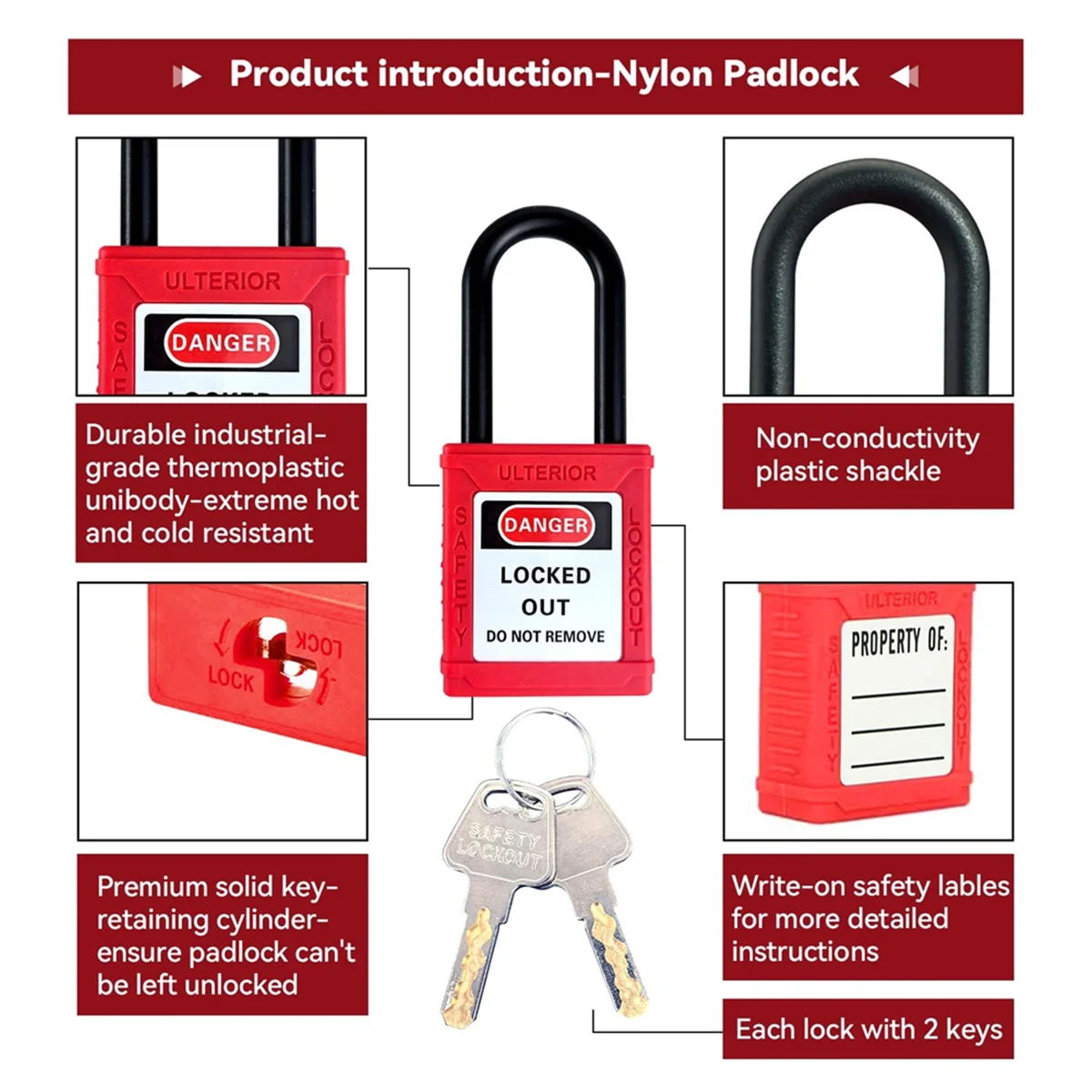 

ABYA Circuit Breaker Lockout Set, Circuit Breaker Lockout, Lockout Tagout Tag, for Standard Single and Double Toggles B