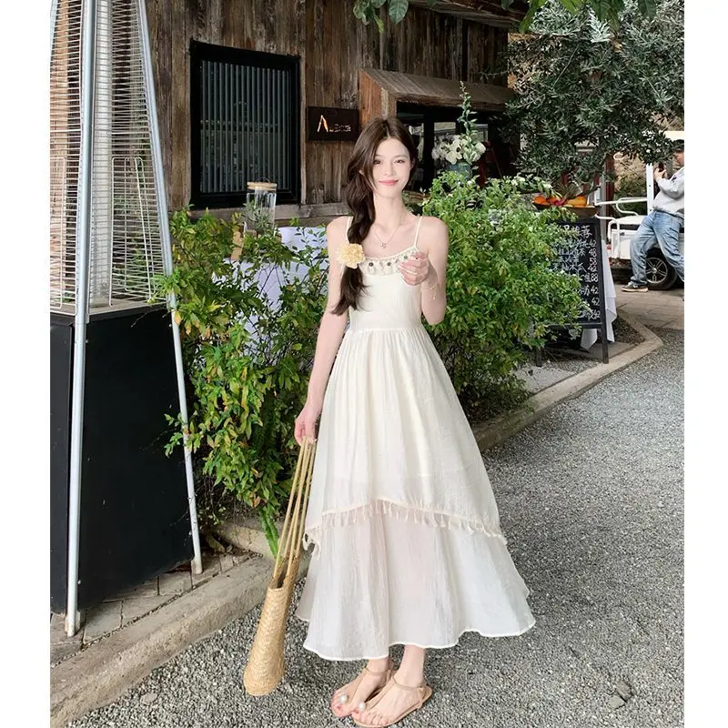 Robe Camisole épissée à franges, nouveau Design printemps/été avec ourlet asymétrique pour vêtements de bureau pour femmes