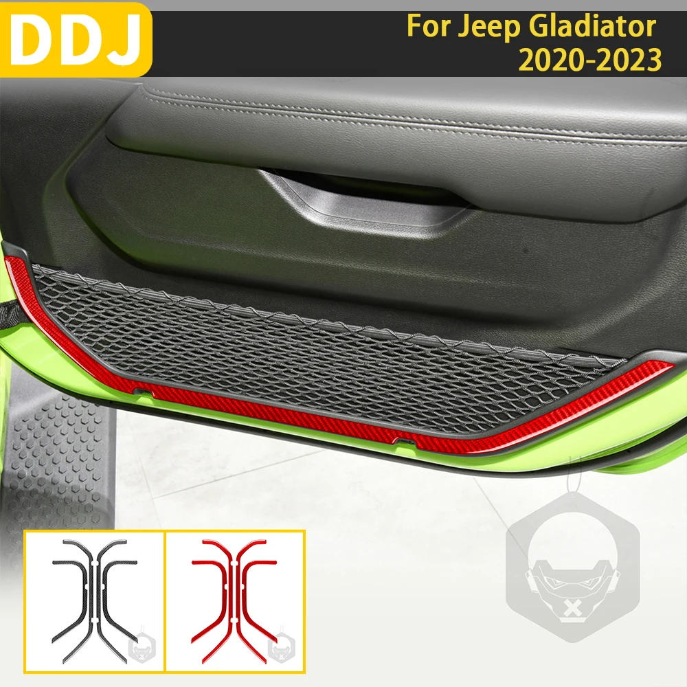 

For Jeep Gladiator 2020 2021 2022 2023 Accessories Carbon Fiber Car Interior Door Decorative Strip Panel Trim Sticker Decoration