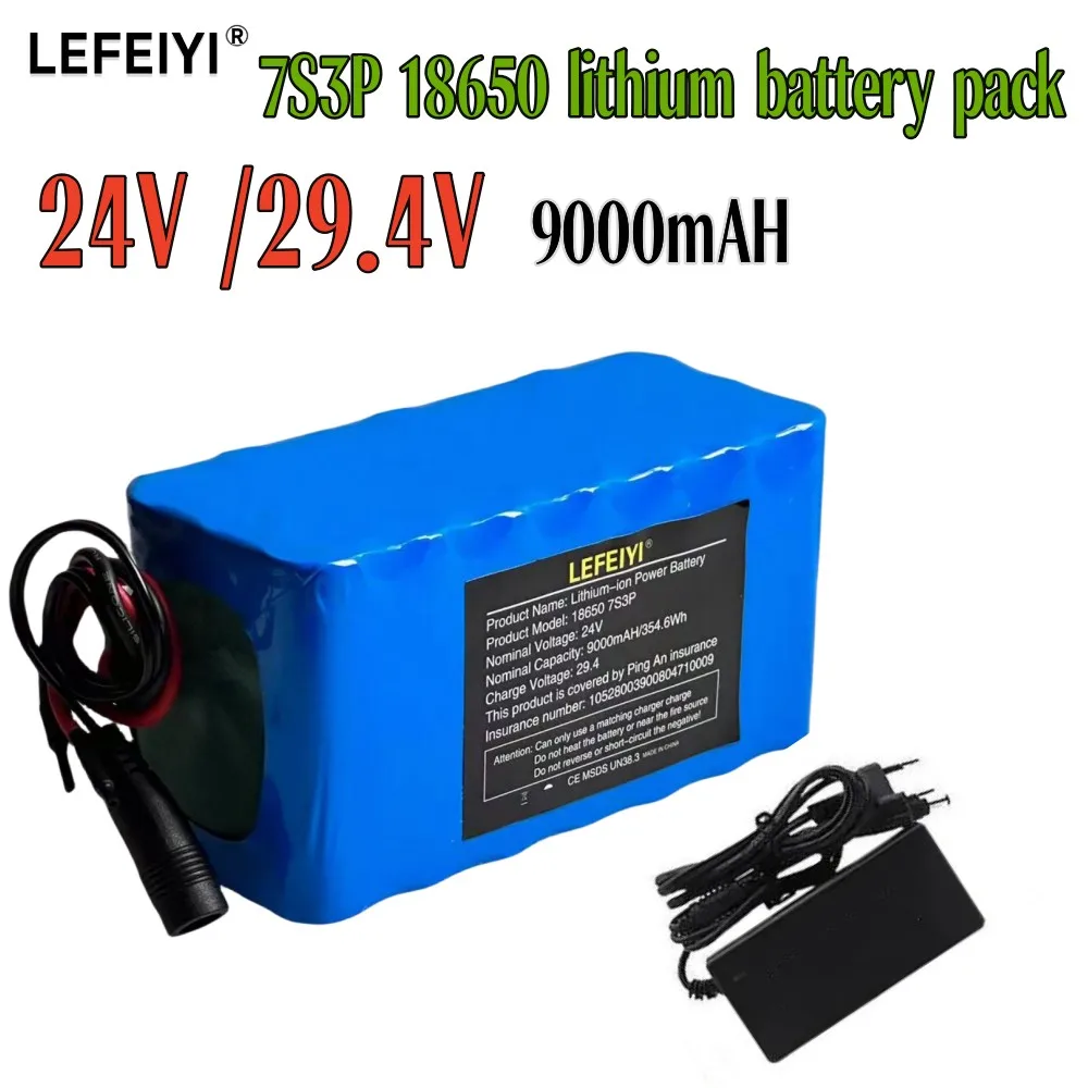 2024 7s2p 24V 9.0Ah 18650 29.4v 9000mah Li-ion Battery Electric Moped/Li-ion Battery Charger