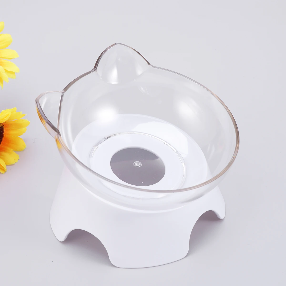 

Cat Ears Bowl Pet Whisker Raised Bowls Dog Feeder Ear Shaped Food Plastic Portable Practical Nonskid Resin Base