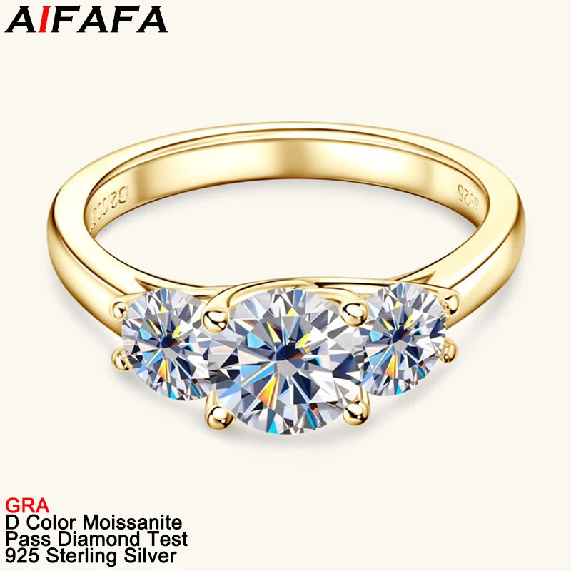 Top Quality 2 Carat Full Moissanite Diamond Women Rings Luxury s925 Silver Moissanita Plate 18k Gold Wedding Ring Fine Jewelry
