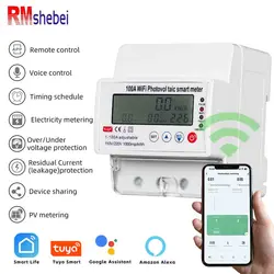 RMshebei 100A Moulded Case Circuit Breaker Tuya WiFi MultiFunction Intelligent Wifi Digital LCD Over Under Voltage Protector
