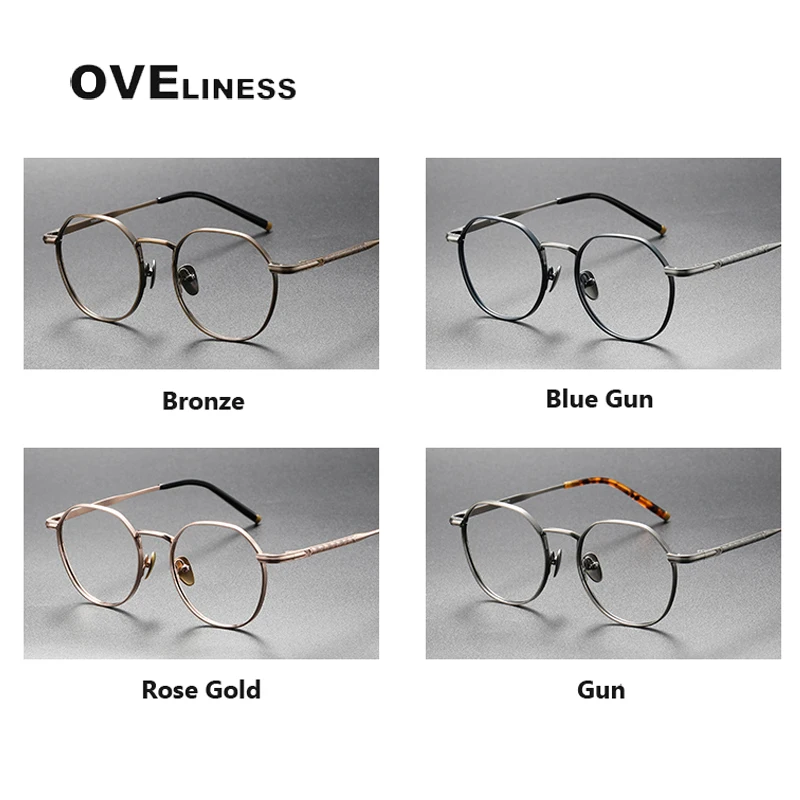 Pure Titanium Glasses Frame men Women Retro Vintage Round Eyewear Prescription Optical Myopia Korean Eyeglasses Frames eyewear