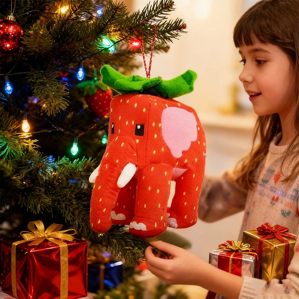 هدية عيد الميلاد Brainrot الفراولة الفيل رقم 67 قطيفة - لعبة محيطية لطيفة أنيمي، هدية العيد للأطفال والجامعات #2