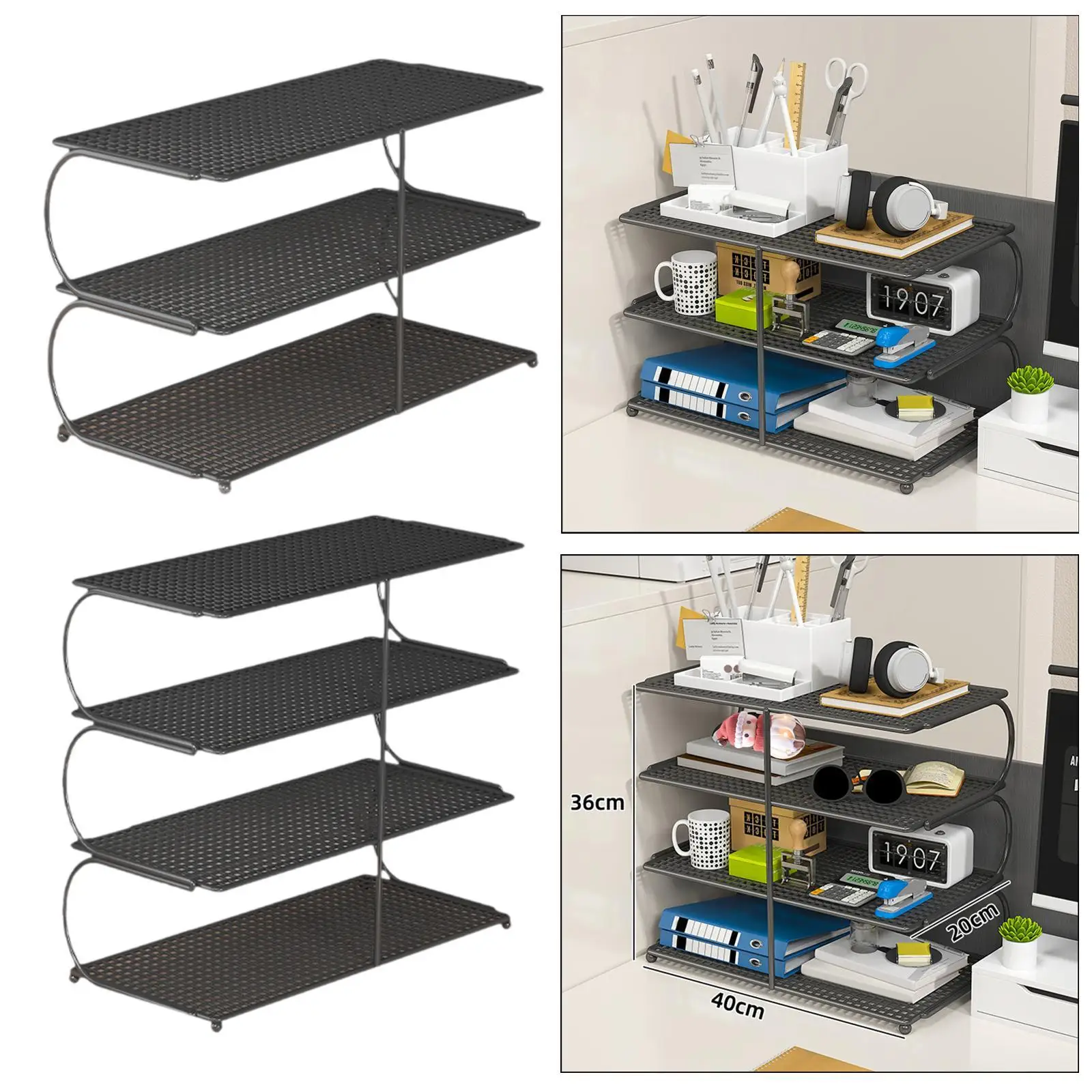 Desktop Organizer Shelf Workspace Organizer Multipurpose Multi Layer Office