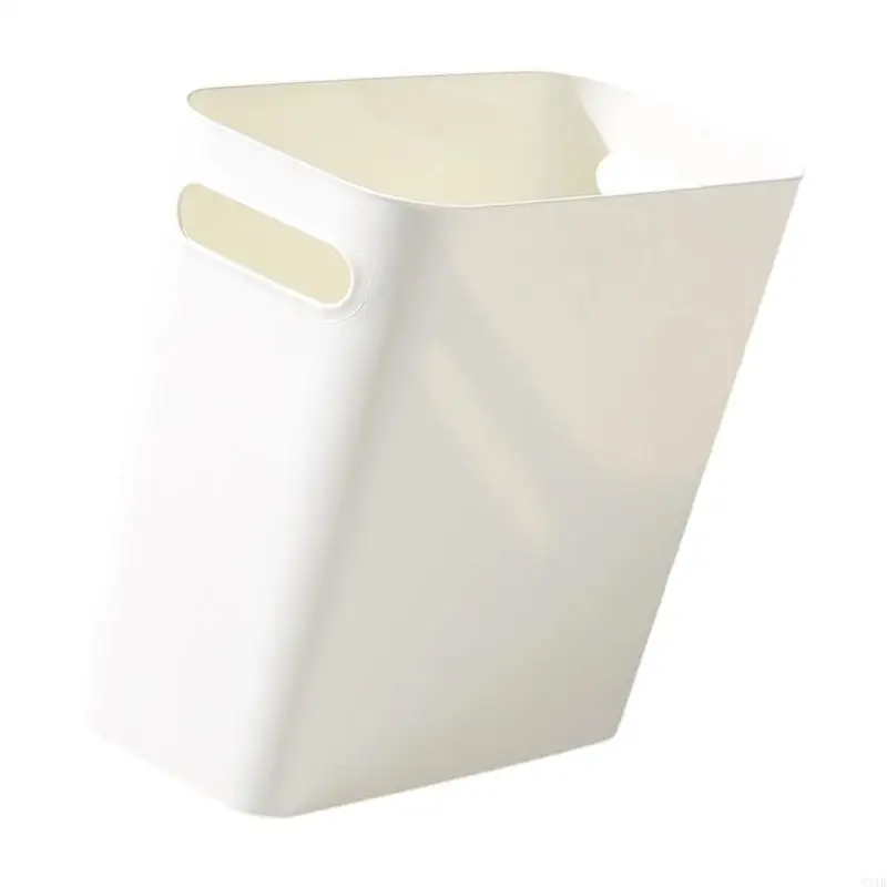 Lidless Waste Bin Square Thick Plastic Trash Can Space Saving Waste Basket For Home Bathroom Kitchen Offices