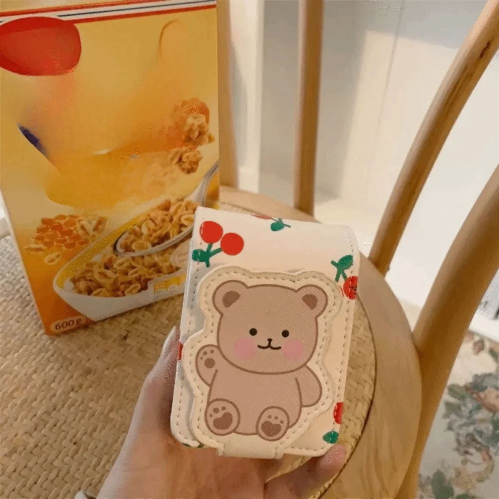 حقيبة أحمر الشفاه ليتل بير مع مرآة واقية لطيف مجموعة ماكياج حقيبة الكرتون المهنية مستحضرات التجميل صندوق تخزين السفر