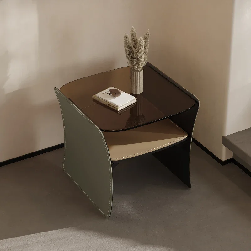 

Minimalist Bedside Table Master Bedroom Modern Minimalist Bedside Cabinet Saddle Leather Locker