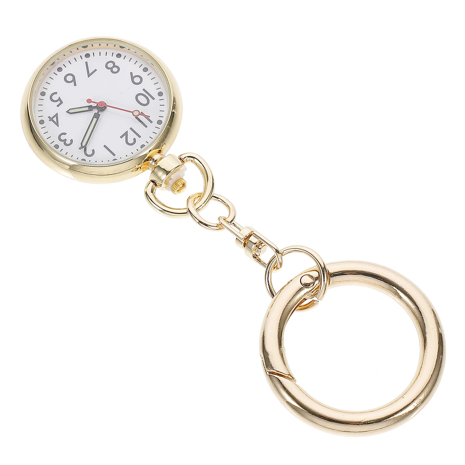 ساعة جيب معلقة بأرقام واضحة، تصميم بسيط وأنيق، حلقة مفاتيح محمولة، ساعة ممرضة، هدية مثالية لكبار السن والنساء والرجال