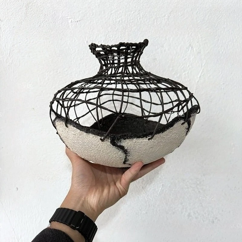 Medieval Style Original Handmade Rope Weaving Ornament, Retro Decor for Homestay Bedroom Living Room Cabinet Display