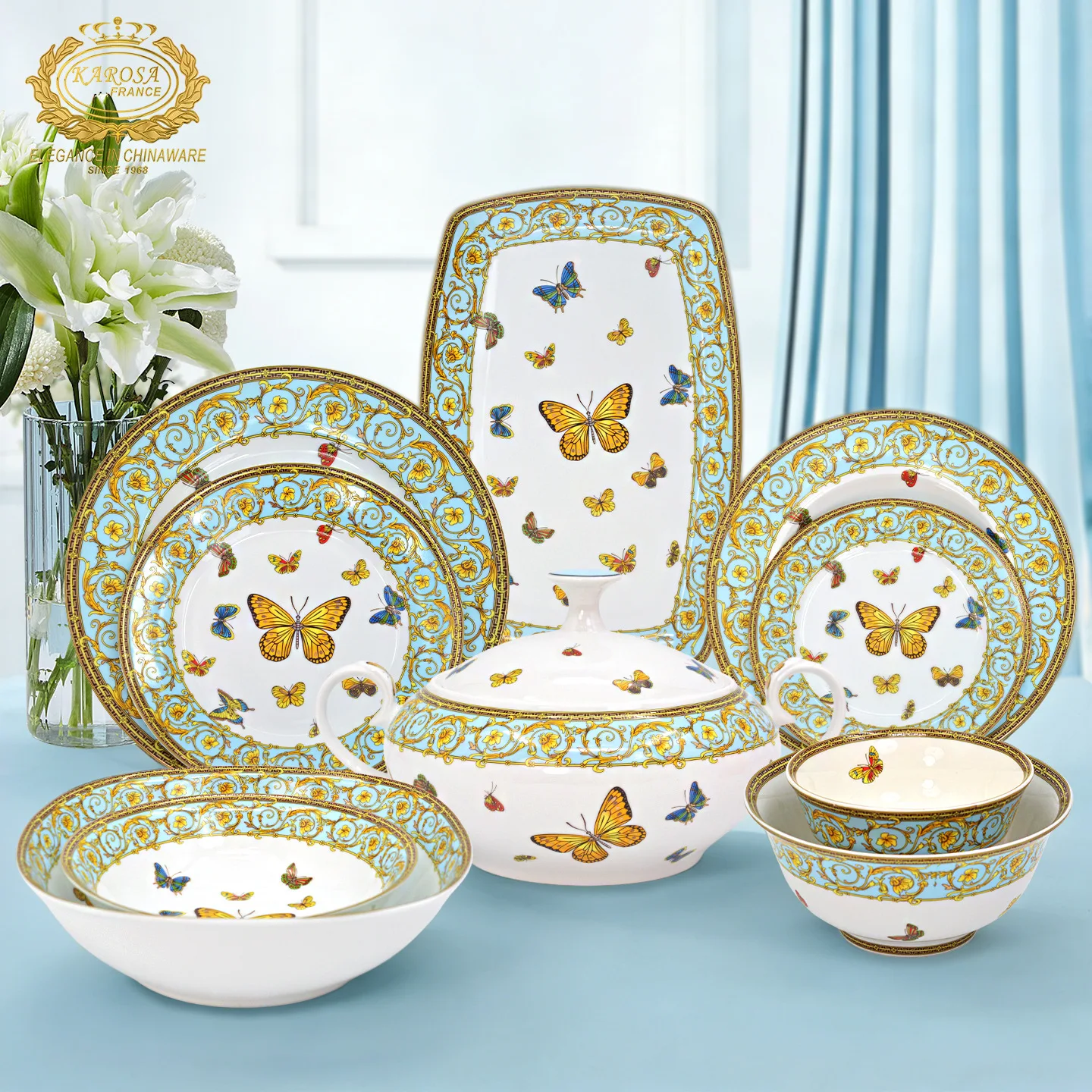 

HYS Plate Rice Bowl Household Chinese New Bowl Plate Set Household Cutlery Set Ceramic Plate
