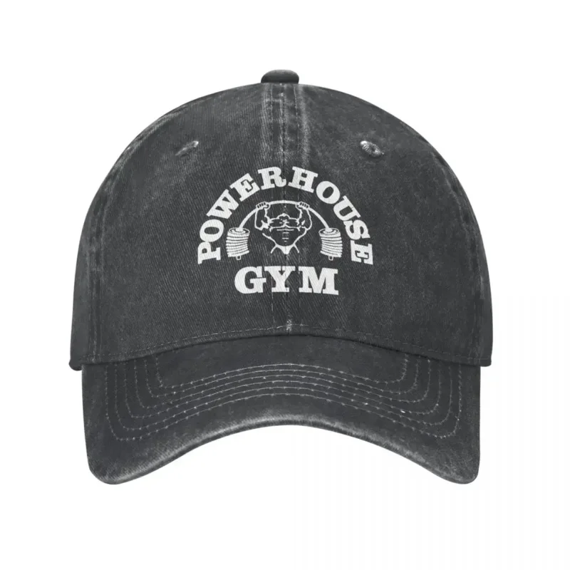 

Classic Denim Powerhouse Gym Baseball Caps For Men Women Summer Adjustable Baseball Hat Funny Casquette