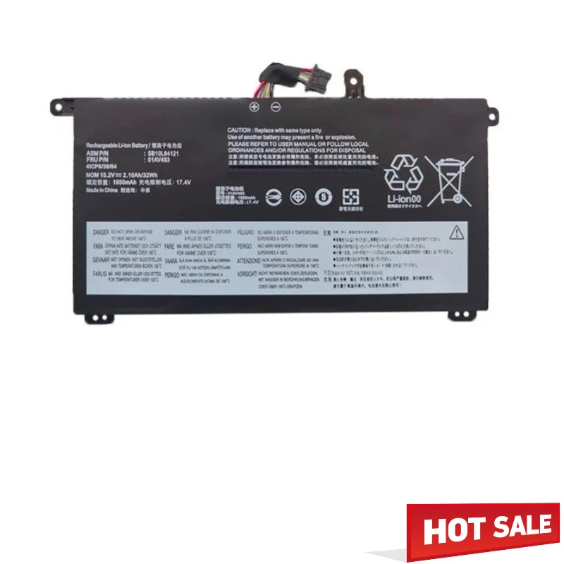 New 01AV493 Laptop Battery For Lenovo ThinkPad T570 T580 P51S P52S SB10L84121 00UR892 00UR890 00UR891 15.2V 2100mAh 32Wh