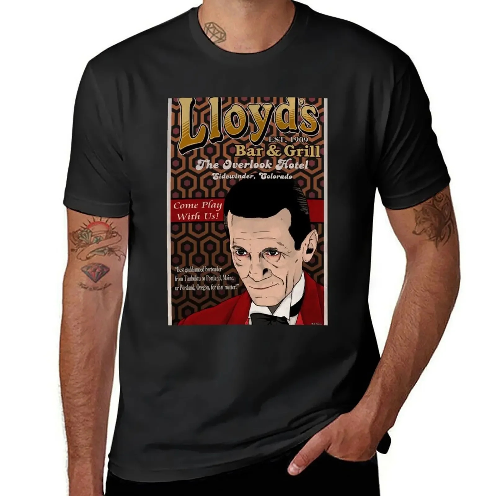 

Lloyd's Bar and Grill T-Shirt plus size clothes vintage graphic tee oversize t-shirts man black t-shirts for men