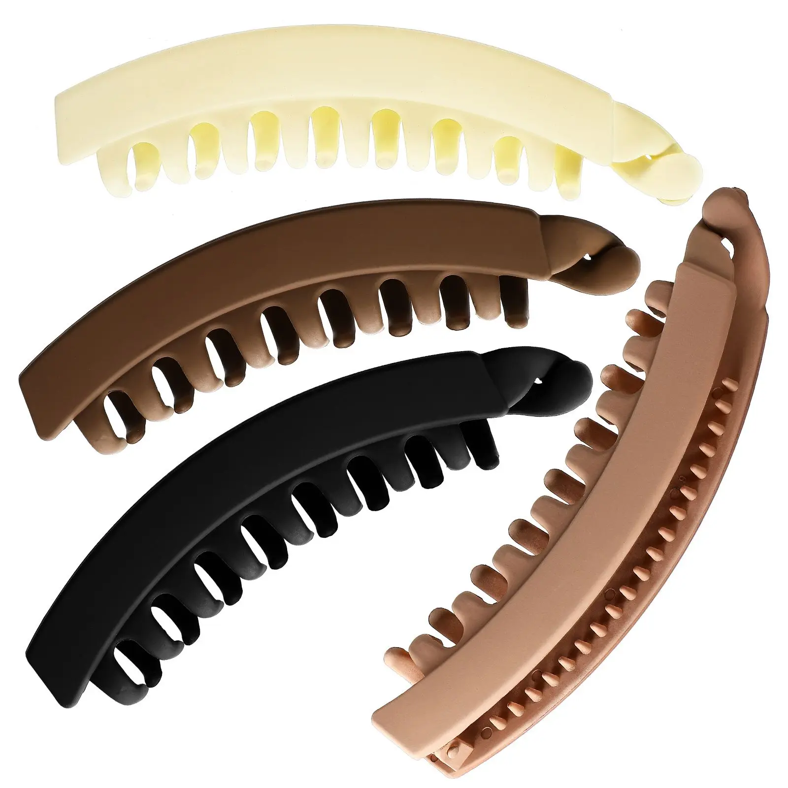 

4 Pcs Shark Hair Clips Comfortable Wear Durable Plastic Vintage Design For Women Thick Curly Hair Styling Tools