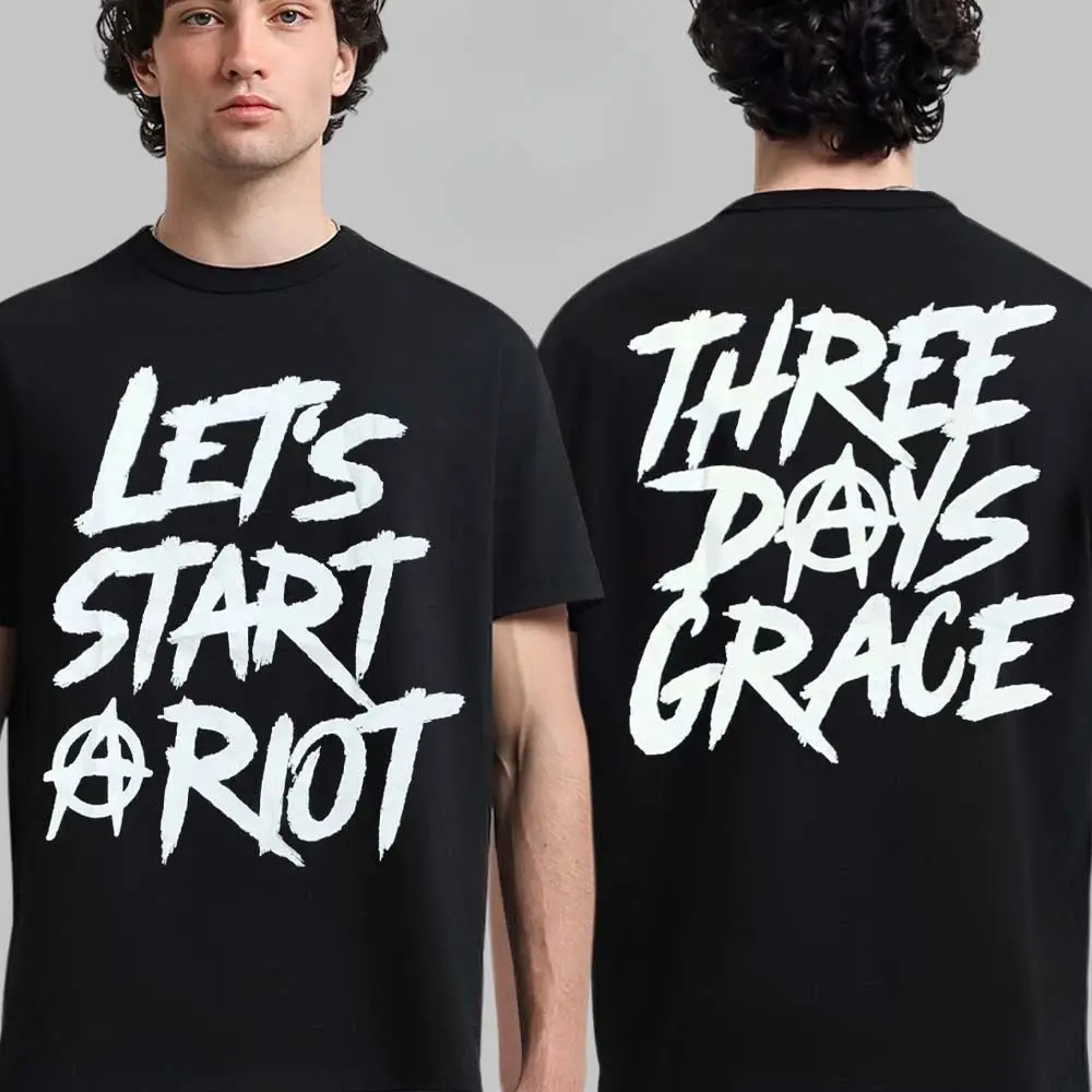 Camiseta Vintage da Banda Three Days Grace, Estampa de Verão, Manga Curta, Moda Casual Luxuosa, T-shirt Vintage Unissex