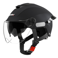 Summer impact protection safety open face motorbike helmet motorcycle short lens ordinary tail wing black