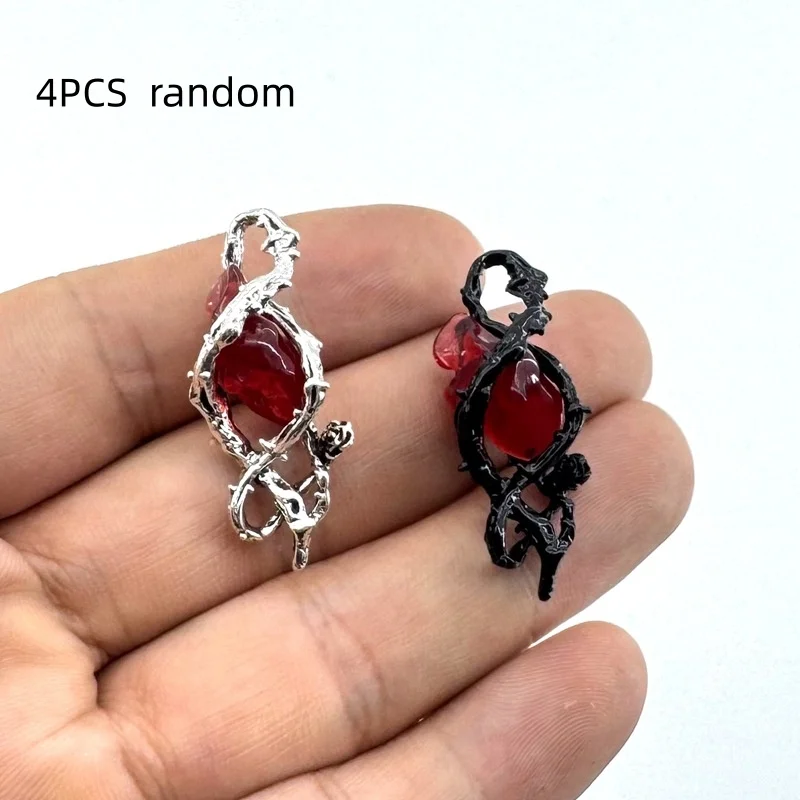 10PCS New Thorn Gem Accessories DIY Heart Set Earrings, Necklace Pendants Wholesale