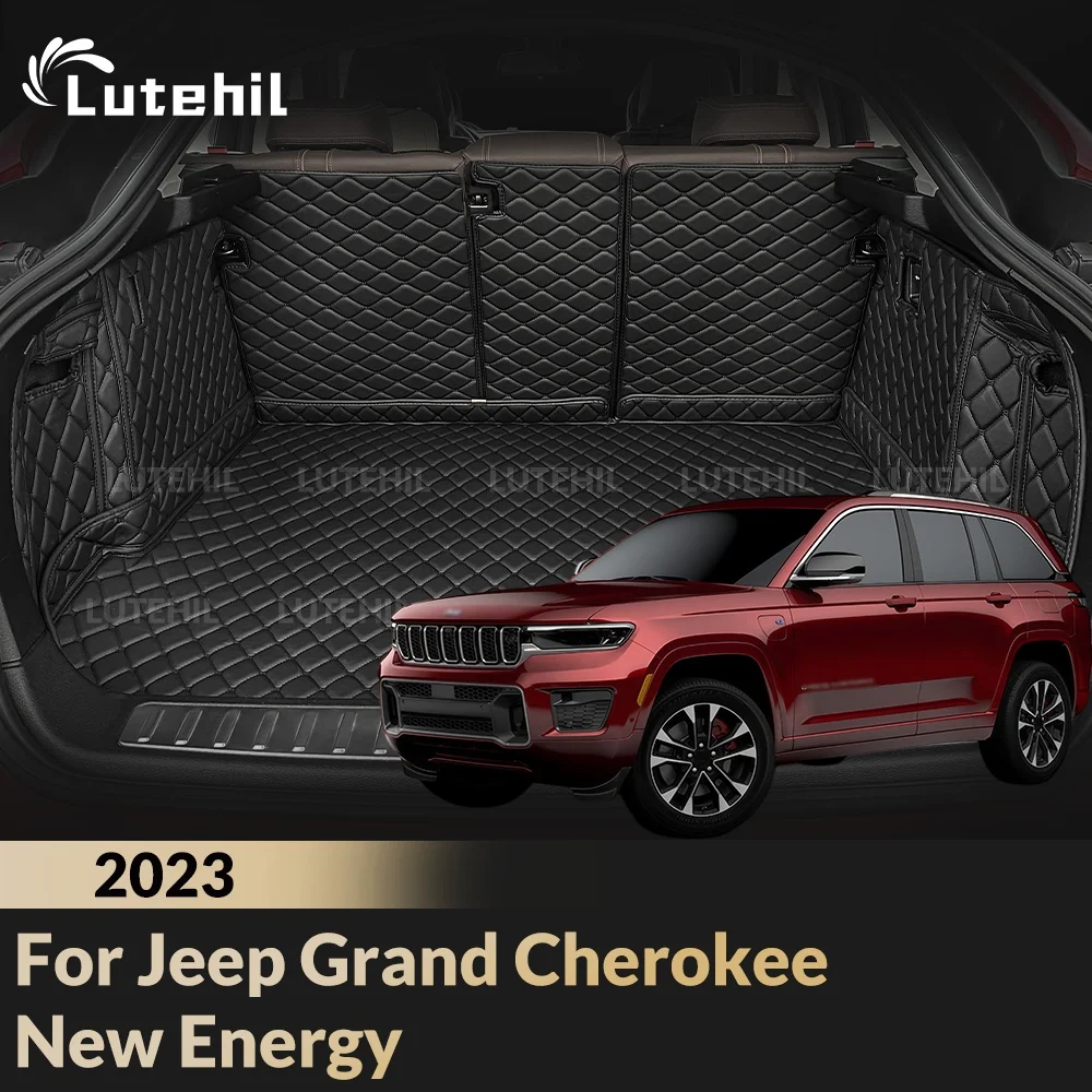Lutehil For Jeep Grand Cherokee New Energy 2023 Car Trunk Mats Carpet Cargo Liner Car Backrest Pad Interior Accessories