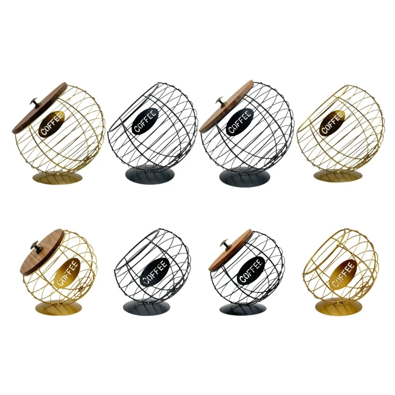 Practical Coffee Capsules Dispenser Iron Art Fruit and Snacks Storage Basket