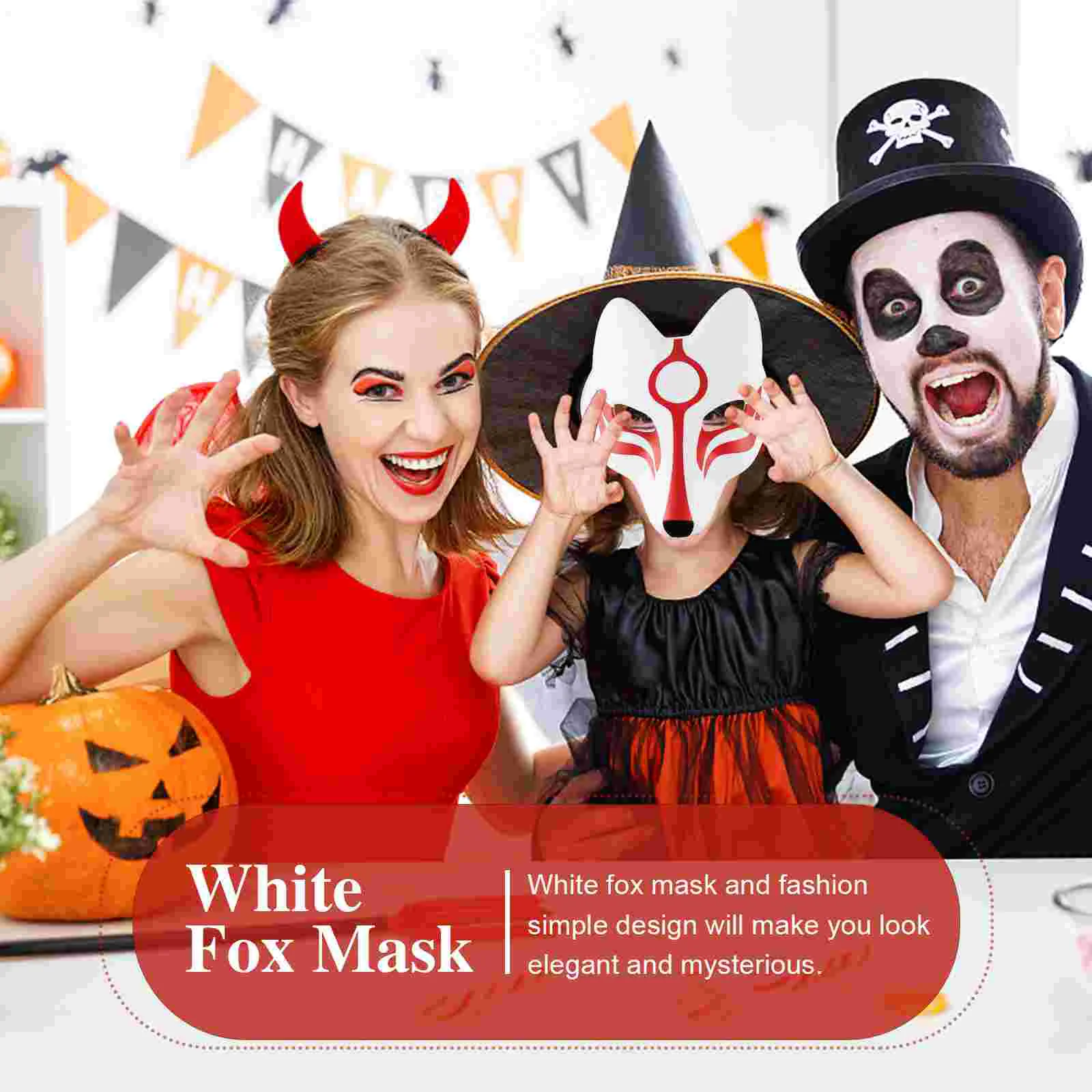 Creative Mask White Clothing Comfortable Halloween Party Cosplay Costume Accessory Dance Makeup Prop