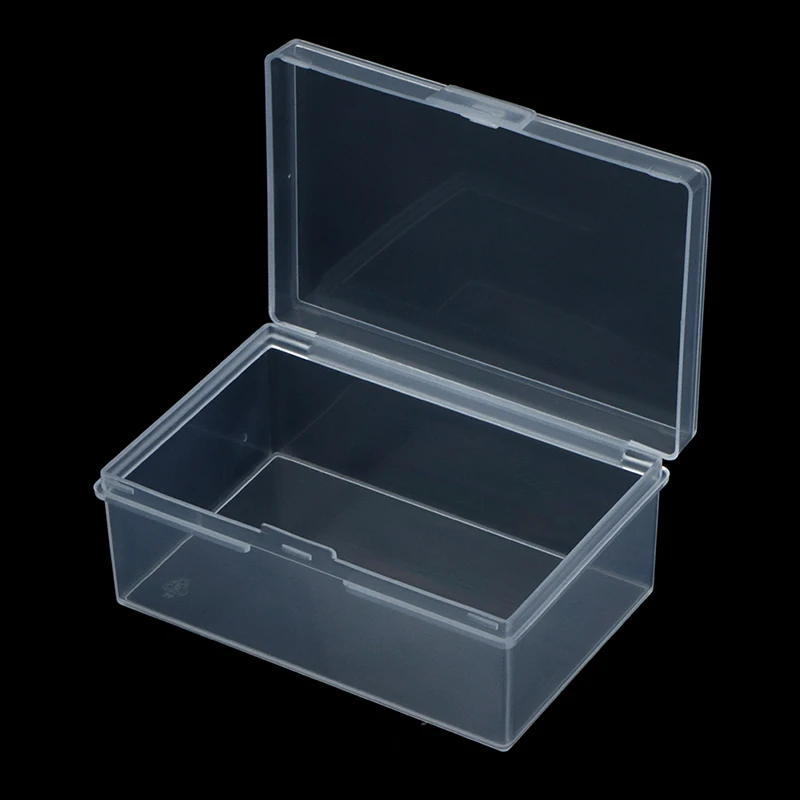 1PC Transparent Plastic Box Rectangular Hardware Classification Box With Lid Storage Electronic Parts With Lid Collection Box