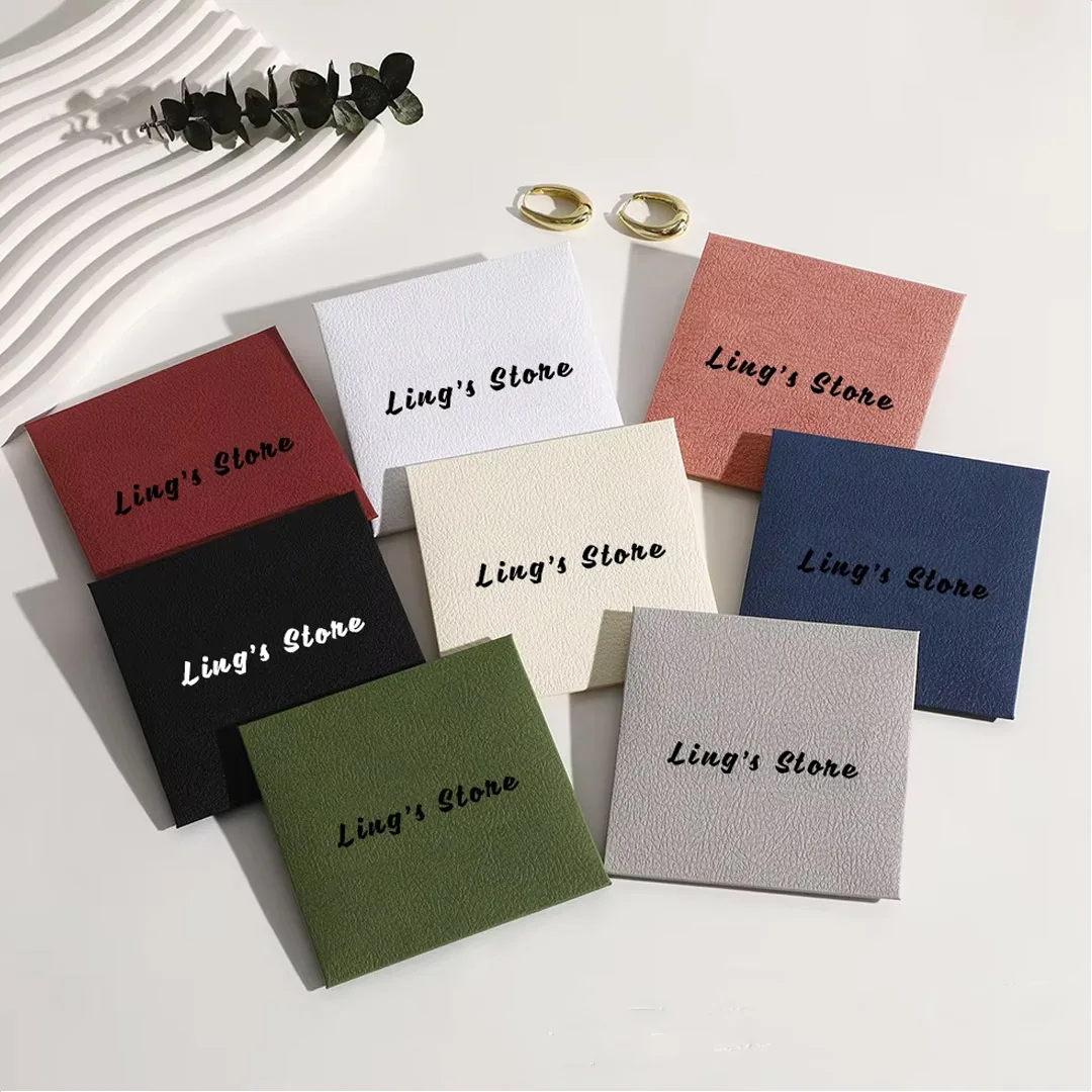 100개 맞춤형 로고 봉투, 8x8cm 검정 광택 천, 개별 포장된 8.5x8.5cm 보석 세척 및 광택용 천