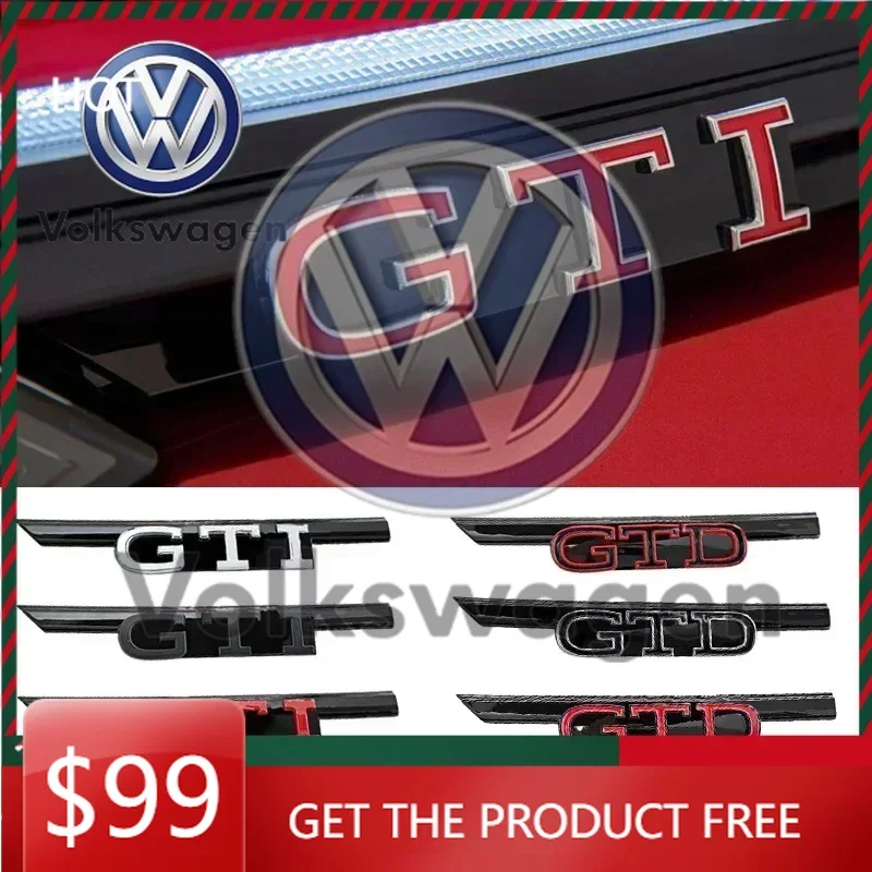 

2026 Hot For VOLKSWAGEN VW 3D ABS Car Front Grille Emblem Badge for Volkswagen Golf 8 MK8 Rline GTI GTD GTE Logo Polo