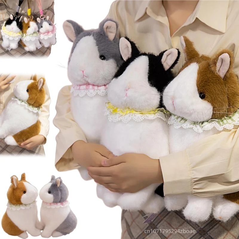 

14-30 см Kawaii мягкий круглый кролик плюшевая кукла Pentant реалистичный нагрудник домашнее животное кролик животное мягкая игрушка домашний декор подарок для детей