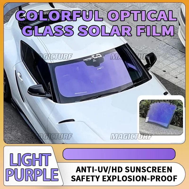 

152/300CM Purple Colorful Optical Film Chameleon Front and Rear Windshield Thermal Insulation Car Window Solar Film