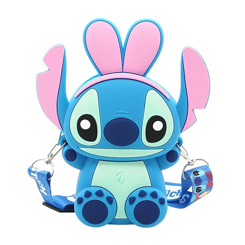 Disney Zero Wallet Kawaii Stitch Silicone Children\'s Coin Purse Bag Cartoon Parent Child Crossbody Bag Storage Bag Fashion Gift