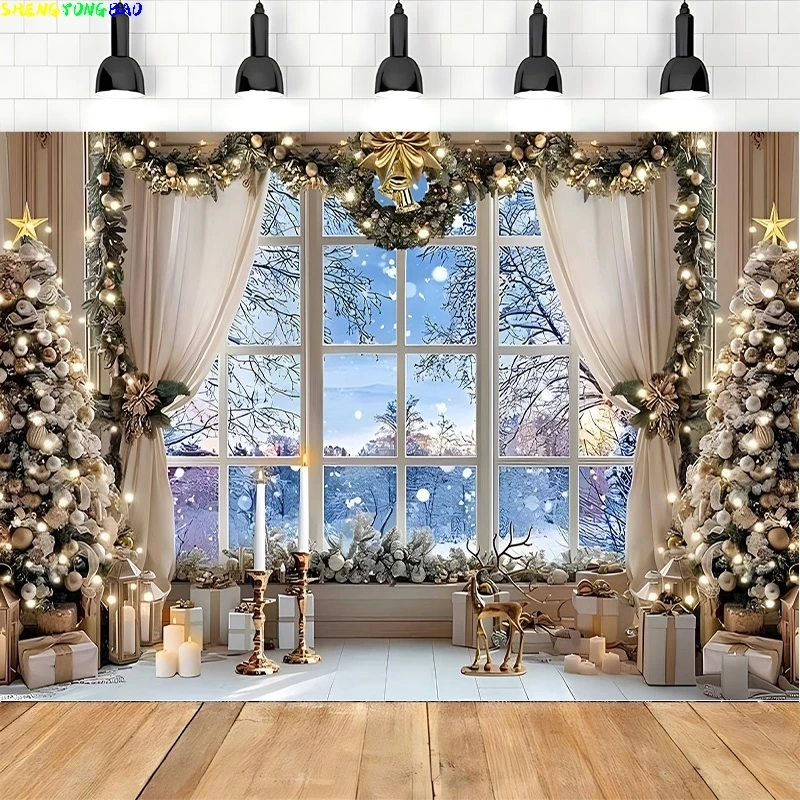 

Black Gold Happy New Year Backdrop Merry Christmas Glitter Photography Background Family Prom Holiday Party Decoration RR-29