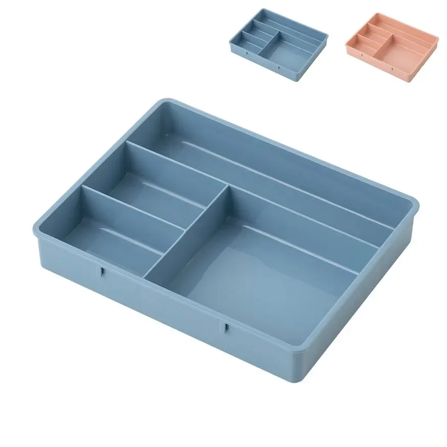 

2PCS Desktop Storage Bin Tray Stackable Multi-cell Item Storage Stationery Organizer PP Divider Container Desk Drawer Organizer