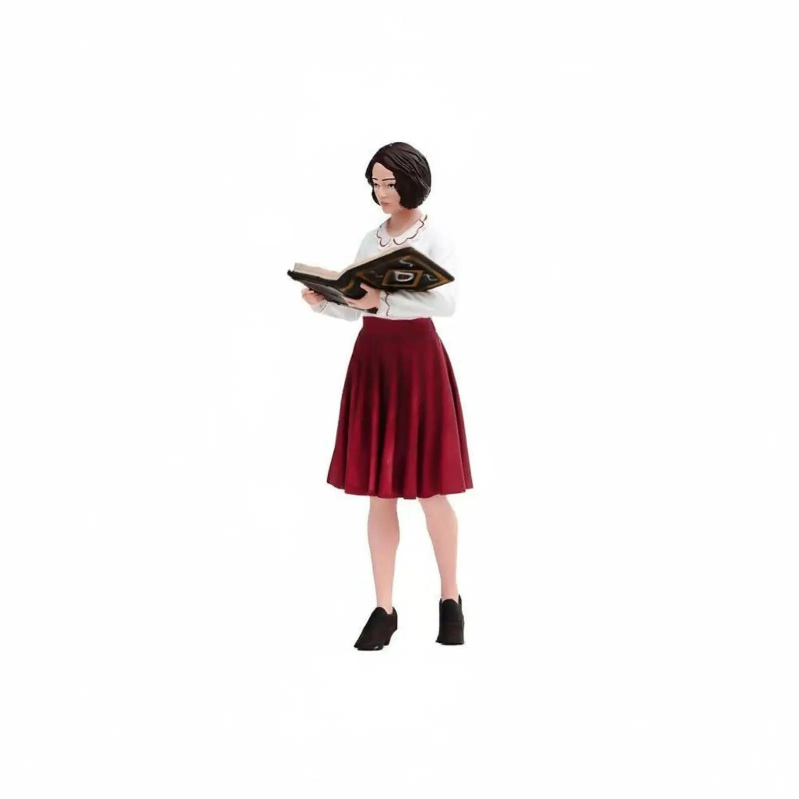 Painted Resin Miniature Figure Female Librarian Teacher Model Diorama Accessory for Collector Sand Table and Library Display view 2
