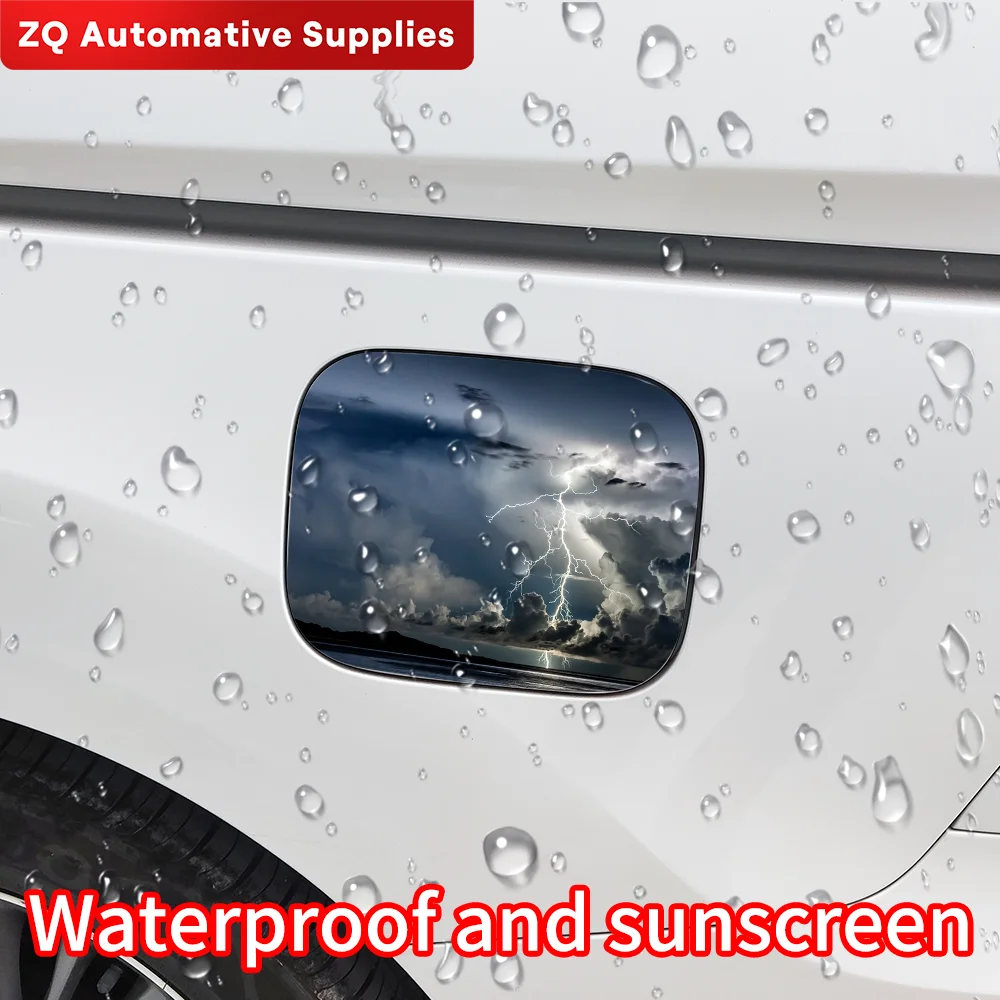 Car Stickers Lightning Car Fuel Tank Cap Trim Cover Decoration Sticker Waterproof Sunscreen Auto Tank Stickers Accessories