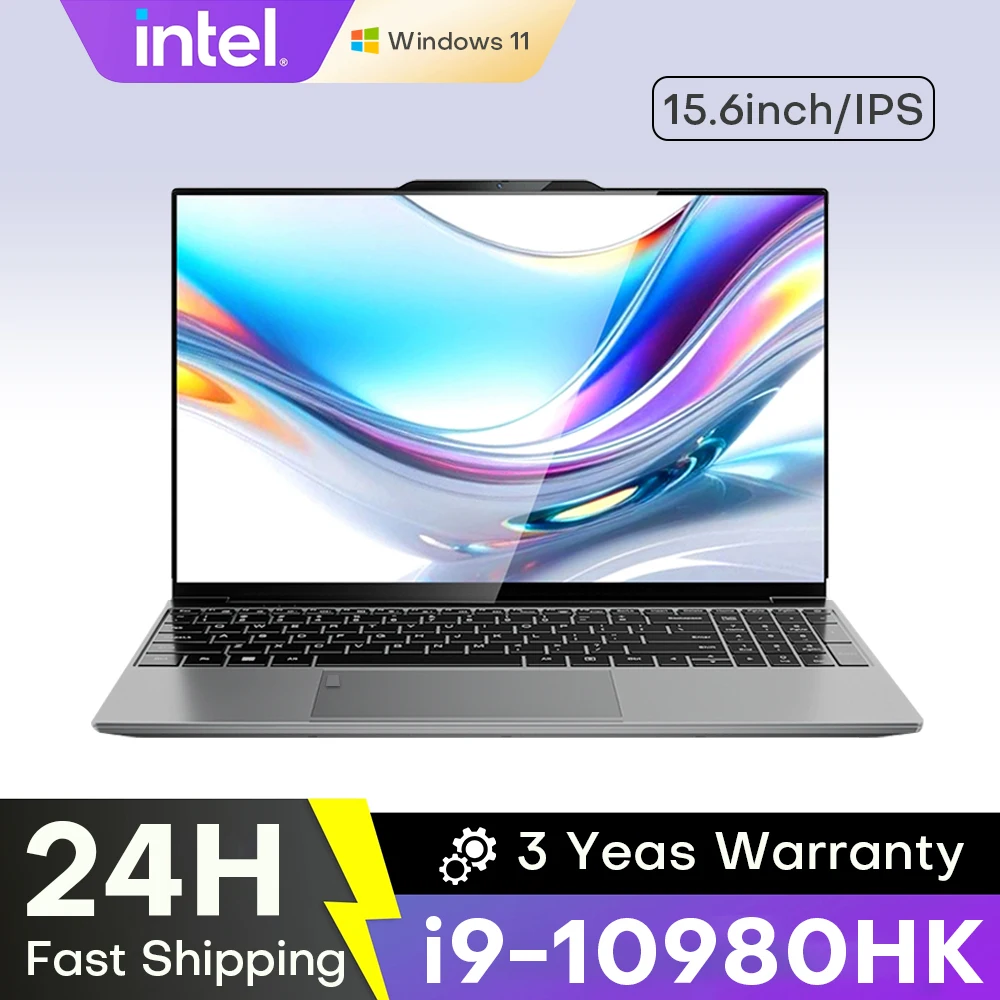 Xiaman 15.6" Portable Gaming Laptop Computer Intel Core i9 10980HK Gamer PC 16GB RAM 1TB SSD Windows 11 Office Study Notebook PC