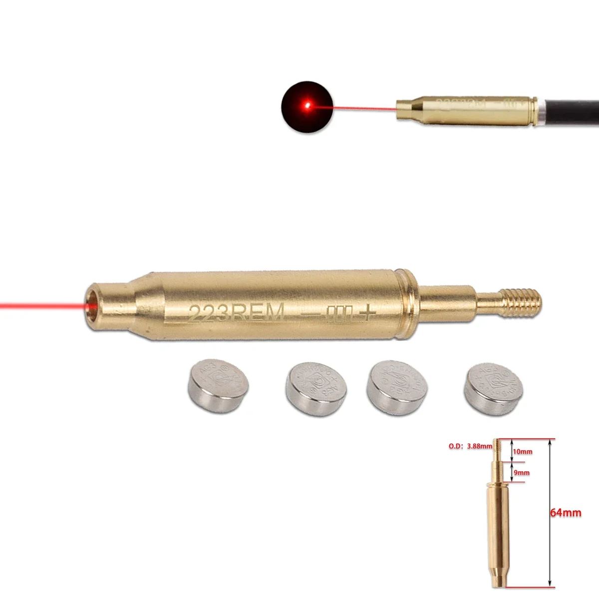 Tactical Red Dot Laser Bore Sighter For Archery Aiming Tool Crossbow .223REM Brass Arrow Head Hunting Gun Accessories