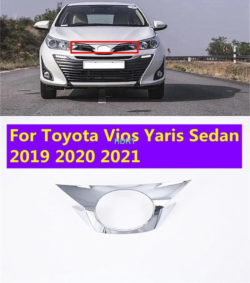 For Toyota VIOS/Yaris sedan 2019 2020 2021 ABS Chrome Car front standard frame Decoration Sticker Cover Trim car styling 3pcs