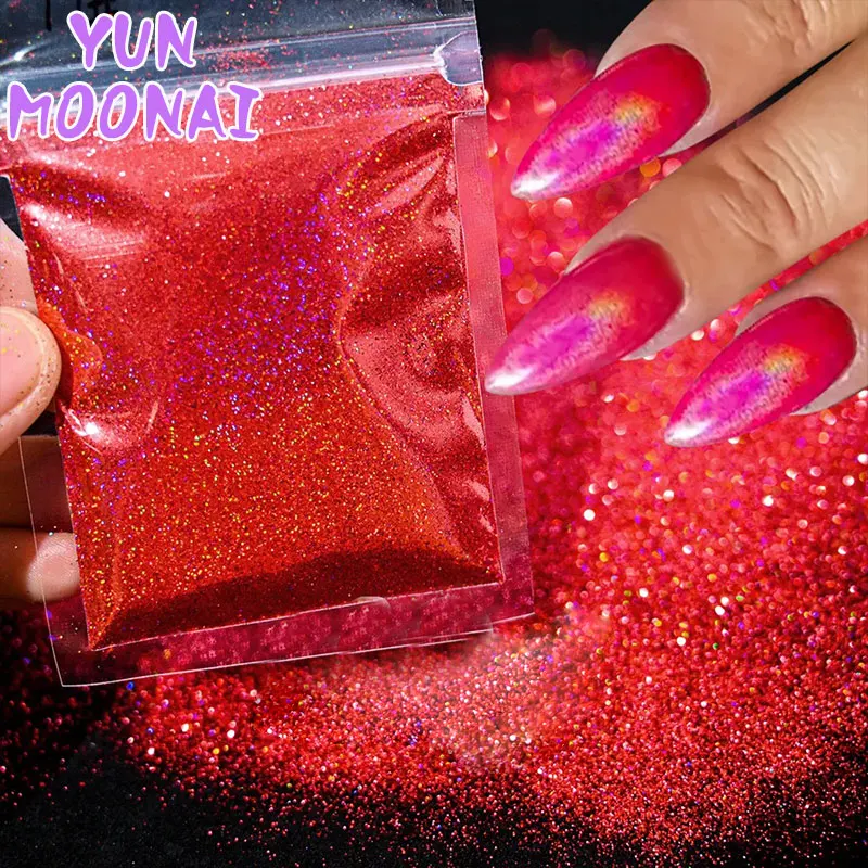 ผงกลิตเตอร์เล็บโฮโลแกรมเลเซอร์สีรุ้ง 0.2 มม. ผงกลิตเตอร์เล็บวิบวับ 10 กรัม ผงกลิตเตอร์ระยิบระยับ สำหรับตกแต่งเล็บ DIY