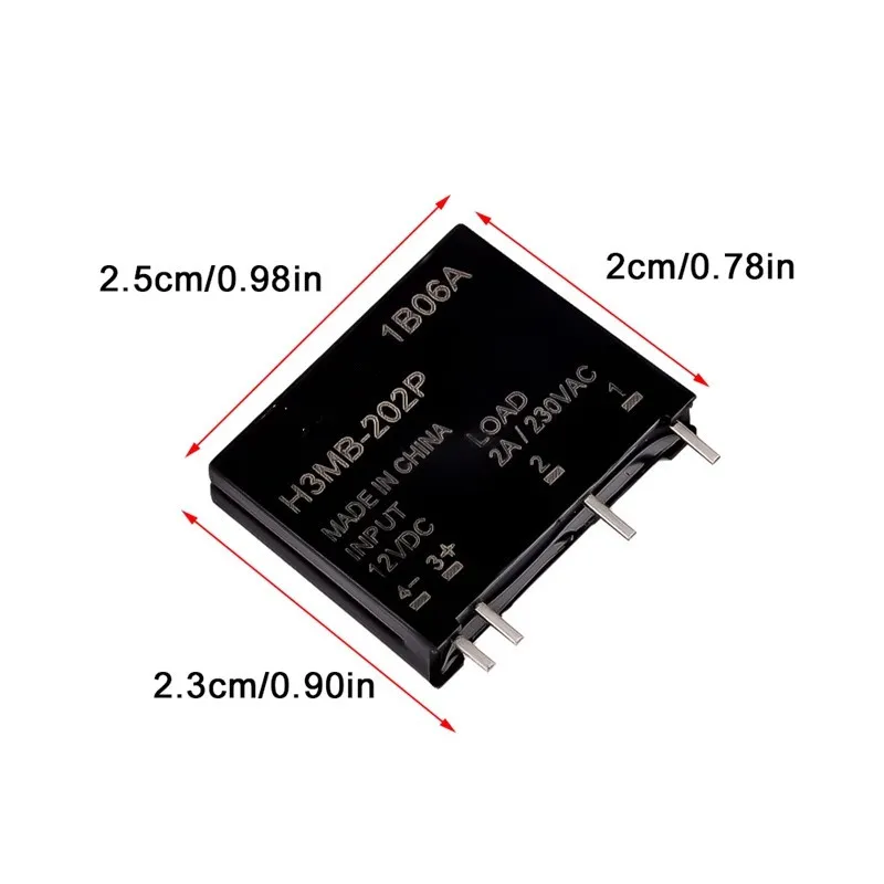 1Pcs 5V 12V 24V DC-AC Solid State Relay Module G3MB-202P G3MB 202P PCB SIP SSR AC 240V 2A Snubber Circuit Resistor Relay Switch