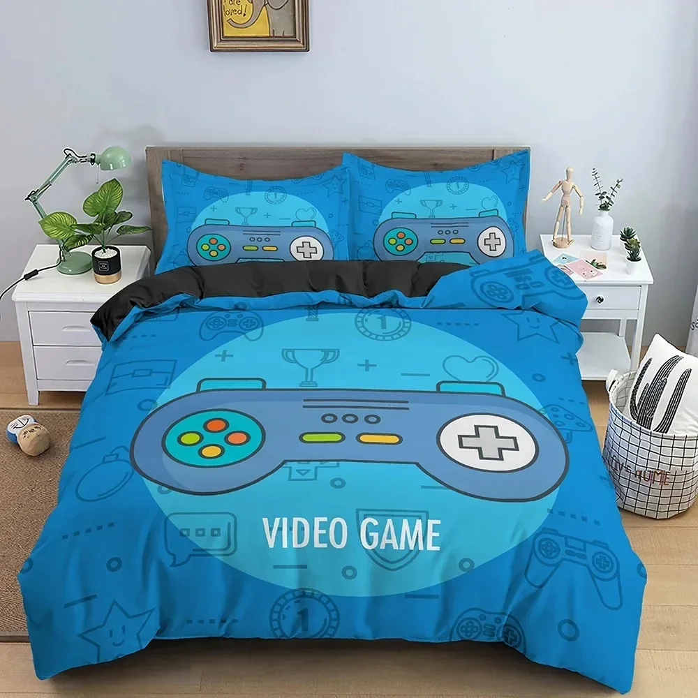 

Video Games Controller Gamepad Bedding Set Boys Girls Twin Queen Size Duvet Cover Pillowcase Bed Kids Adult Home Textileextile