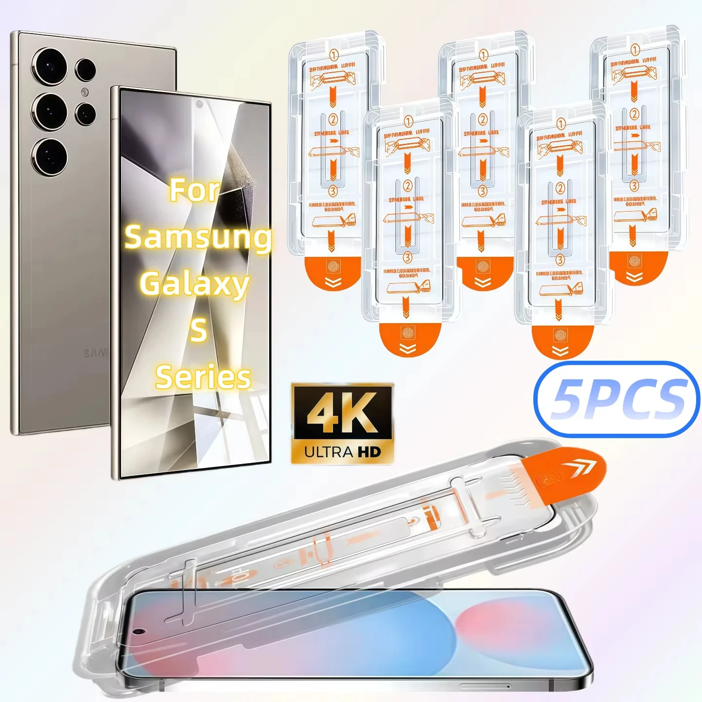 Dust Free Install Tempered Glass Screen Protector For Samsung A57 A56 A55 A36 A35 A26 A24 A17 A16 A14 A15 A13 A12 A71 A72 A73