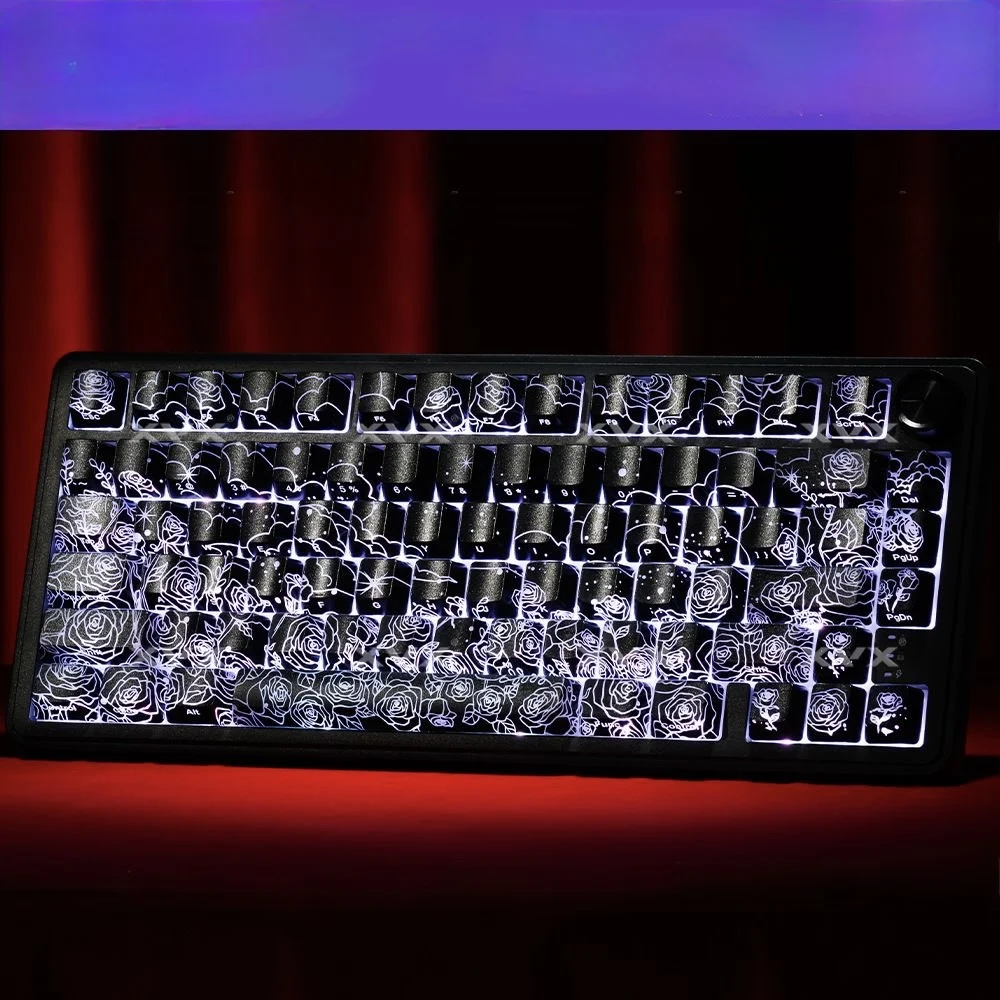 XVX Rose 2.0 keycap side engraving translucent IMD process pattern translucent magnetic axis mechanical keyboard cap universal