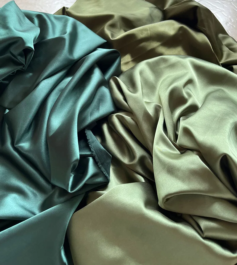 

Solid-color lustrous smooth soft silk satin fabric sewing lining shirts dresses diy wedding background decoration curtains