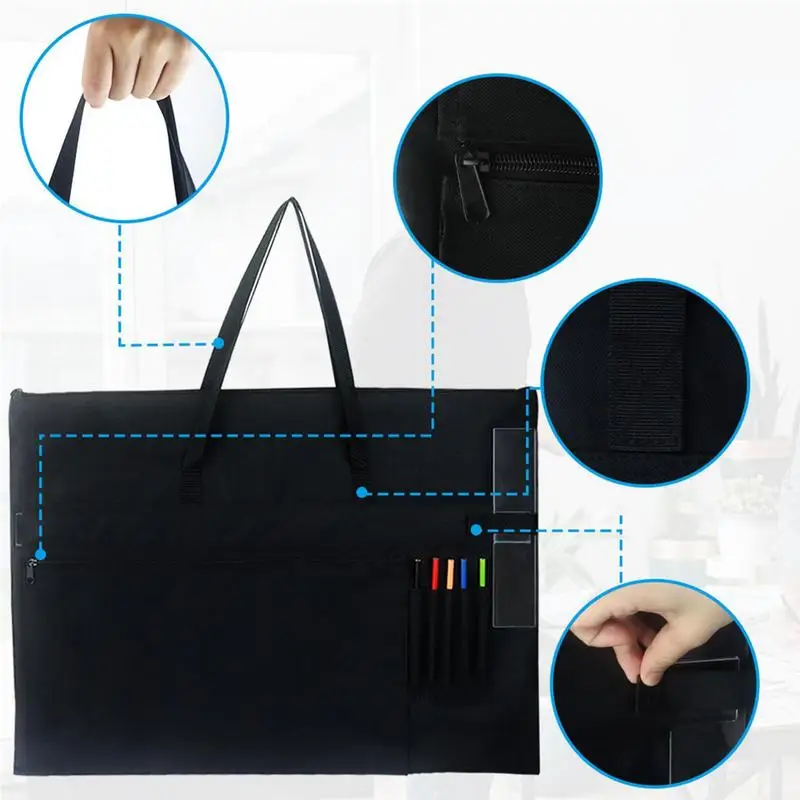 Portfolio Bag For Artwork Big Capacity Artwork Supplies Case Wear-resistant Portfolio Case For Artwork / Poster Board / Project