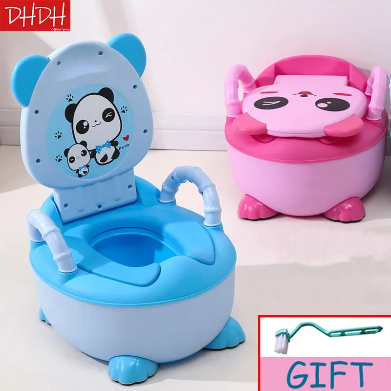 Panda Baby Potty Boys and Girls Potty Training Seat Children\'s Pot  Urinal Infant Cute Toilet Seat WC -Free Cleaning Brush